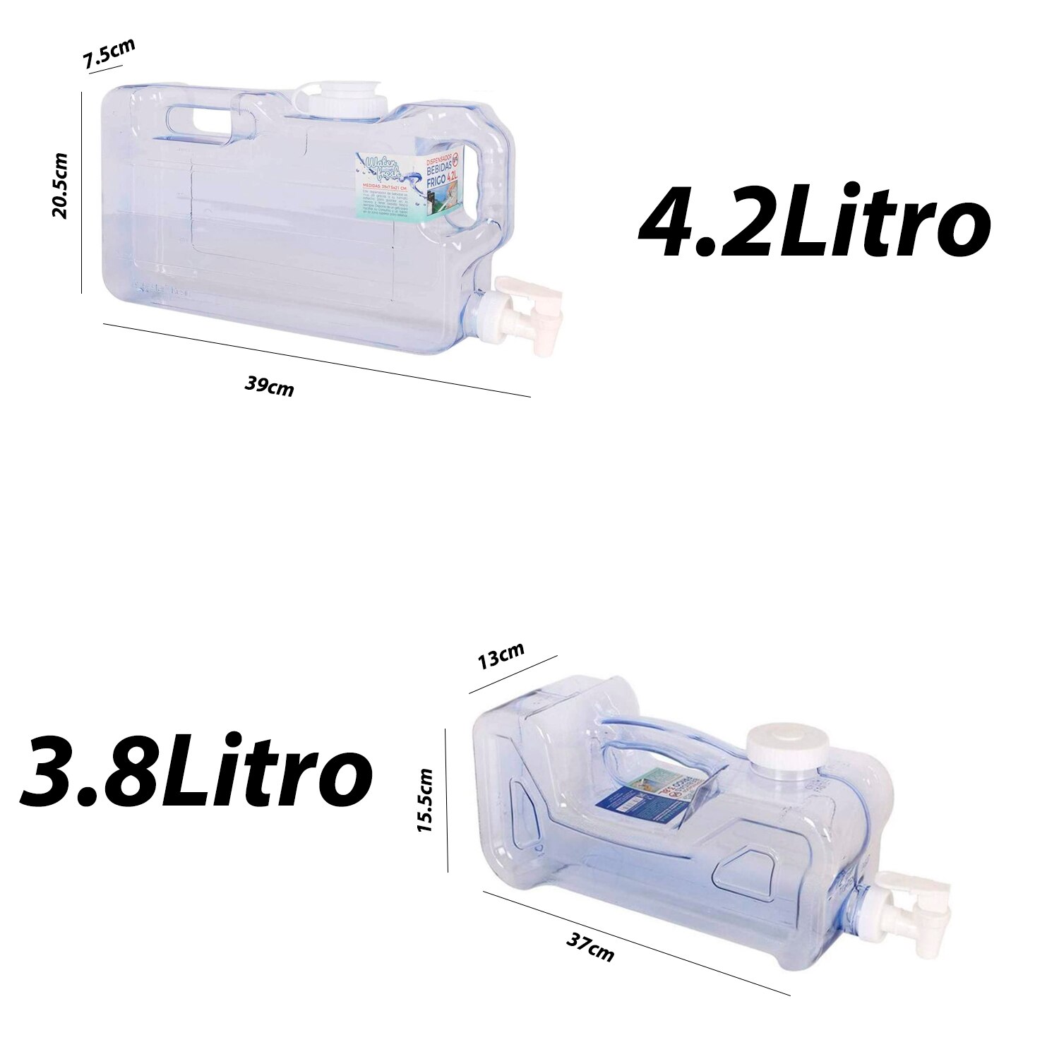 Privilege Dispensador De Bebidas Water Fresh 3.8L - Jarra Multicolor Reutilizable Con Grifo | Capacidad 3.8 Litros Para Agua, Limonada O Té | Fácil De Limpiar
