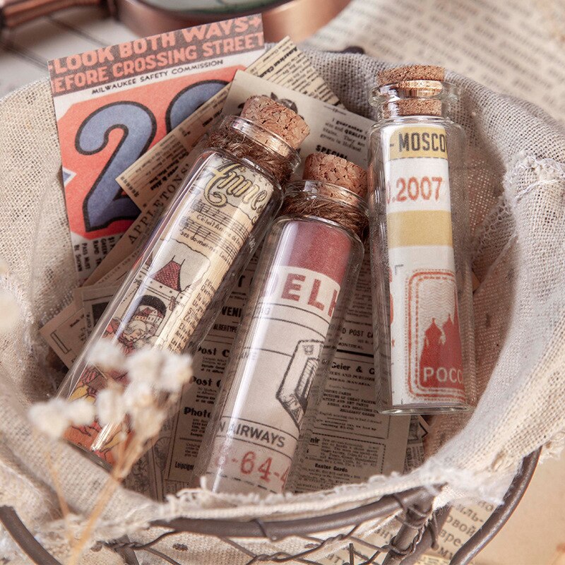 50 sztuk/1 partia kawaii biurowe naklejki retro gazeta terminarz planer śmieci dziennik dekoracyjne Scrapbooking DIY naklejka rzemieślnicza