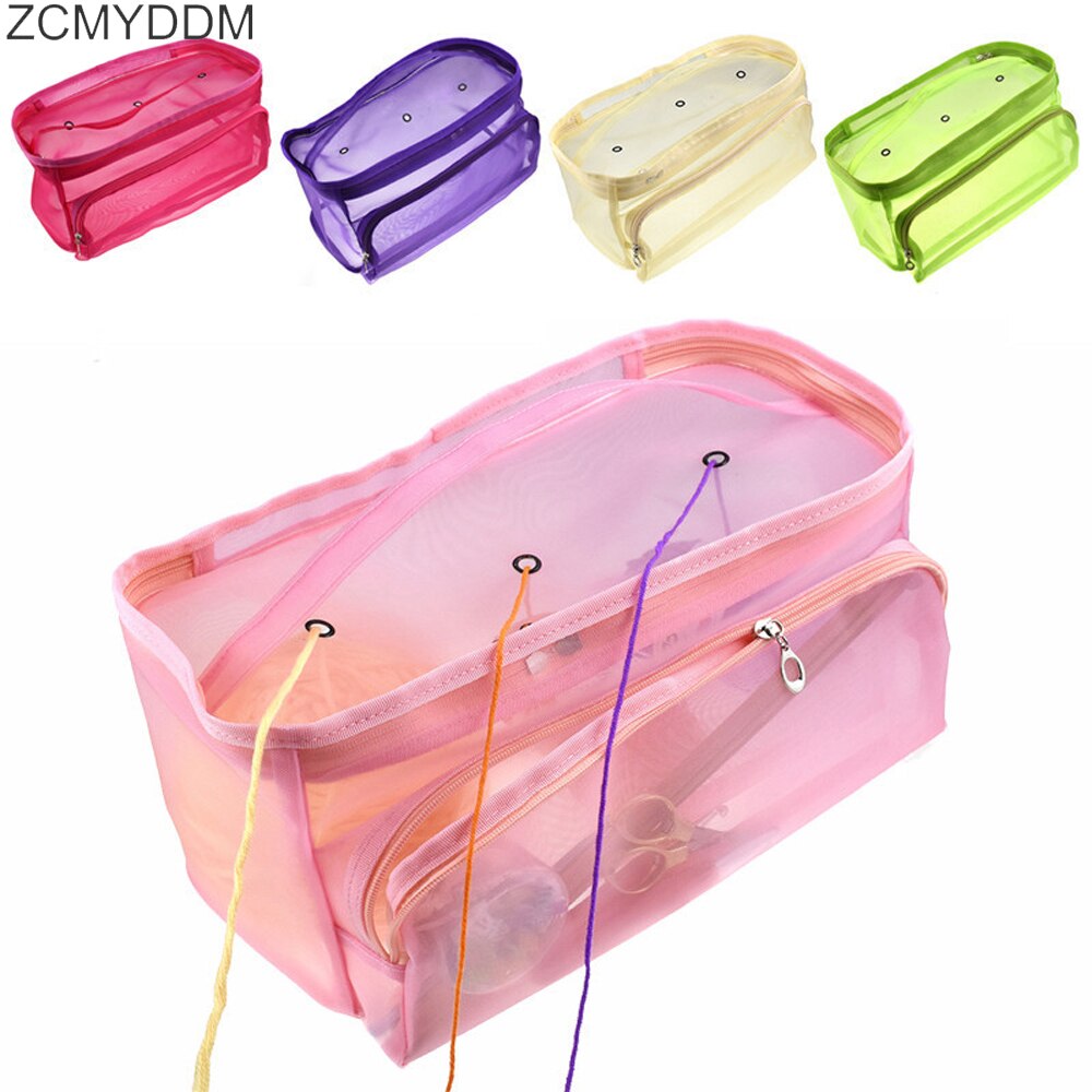Breien Bag Organizer Garen Opslag Mesh Bag Craft Nylon Garen Case Organizer Opbergmanden Reizen Naaien Gereedschap Accessoires