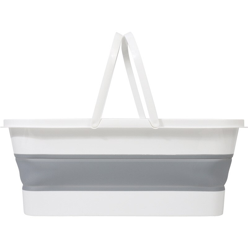 Folding mop bucket rubber cotton drain bucket portable telescopic plastic bucket large capacity square barrel MJ1014: Default Title