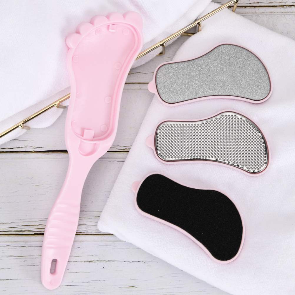Stainless Steel Foot File Dead Skin Remover Foot Grinding Tool Foot Dead Skin Grinder for Woman Man Adults (Pink)