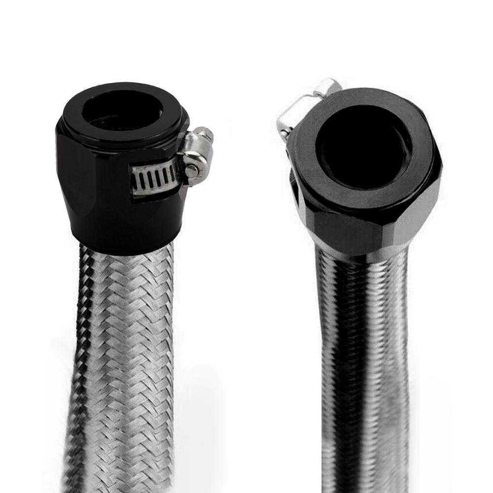 2Pcs AN4 AN6 AN8 AN10 AN12 Hex Hose Finisher Clamp w/ Screw Band Hose End Cover Fitting Adapter fuel line clamp Auto Parts