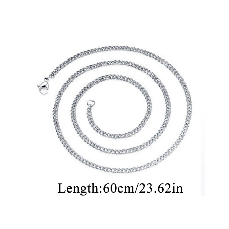無地金属チョーカーチェーンネックレス男性シンプルなクラシックステンレス鋼男性ネックレスジュエリーアクセサリー60センチメートル: めっきされる銀