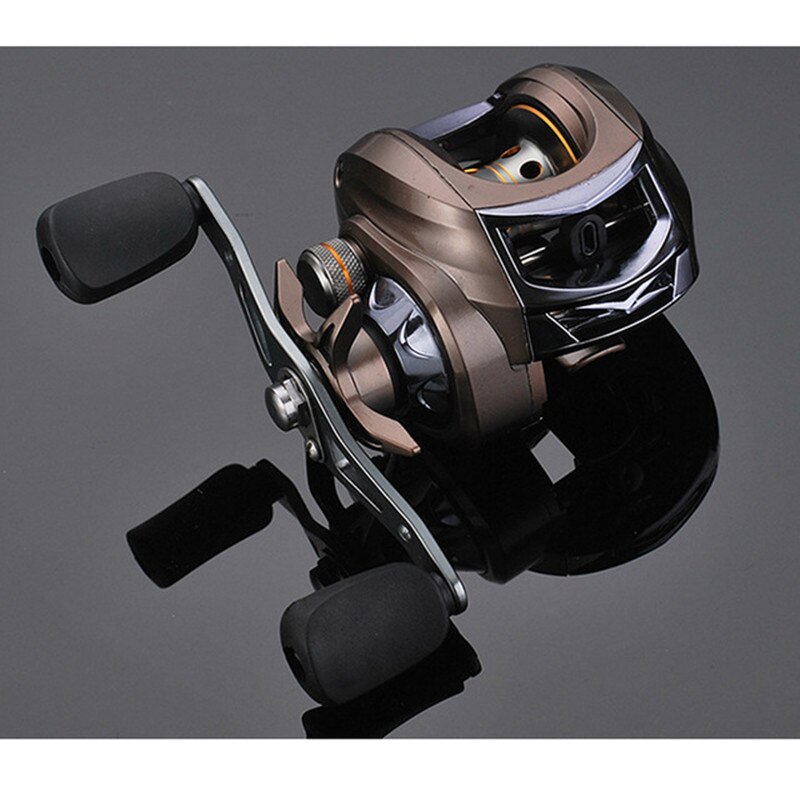 Nuevos carretes de pesca carretes de hilado a mano izquierdo o derecho bobina de rueda de agua accesorios de pesca cañas de Spinning para pesca Gu: Coffee / Mano derecha