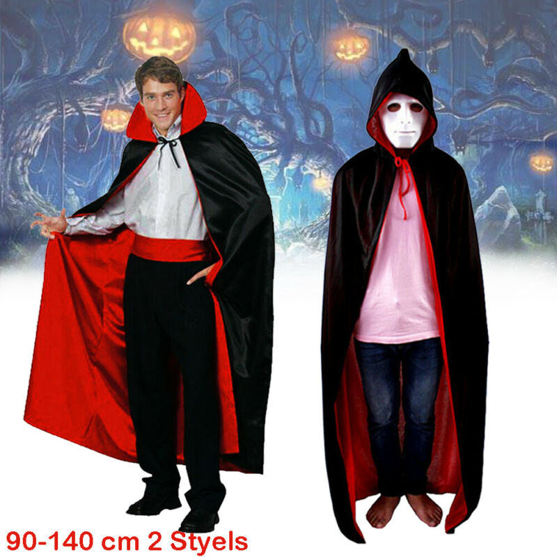 Halloween Cosplay Vampier Mantel Omkeerbare Volwassen Kostuums Dracula Duivel Cape Unisex Voor Mannen En Vrouwen Vampire Capes Hooded Mantel