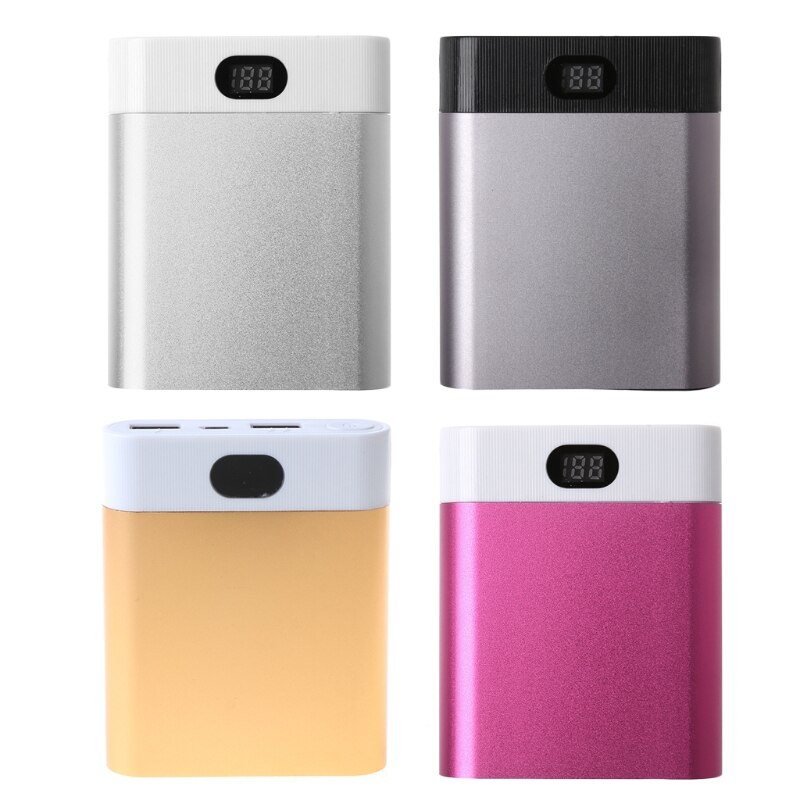 2 usb-portar 4x 18650 bärbar batterihållare för gör-det-själv lcd-display powerbank-väska  x6ha