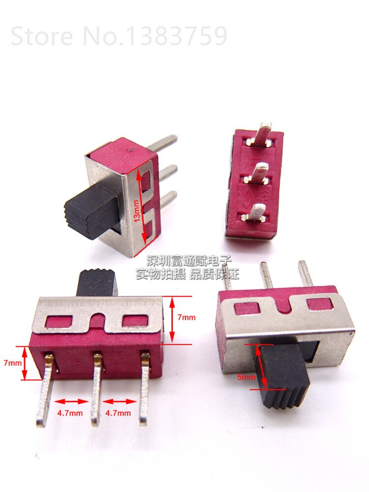 5 pcs Q15 schuifschakelaar Versnelling schakelaar 3 pin 2 gear ON-ON schakelaar 2A250V 5A120V