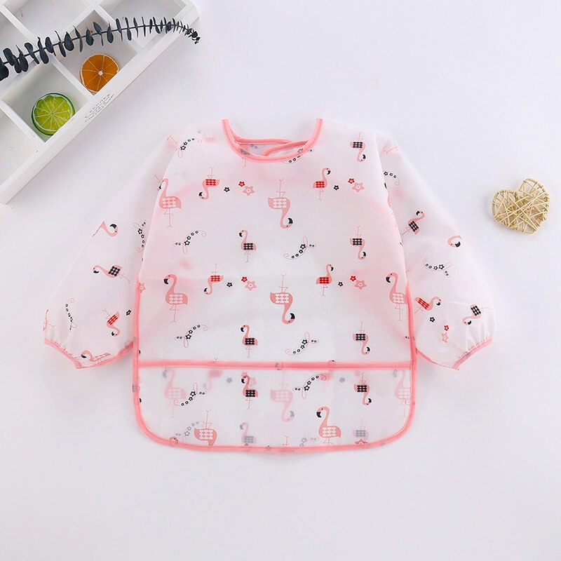 Tablier à manches longues imperméable | Mignon bébé enfant en bas âge, tablier à bavette dessin animé vêtements d'alimentation à bavettes: B / 4 to 6 Years