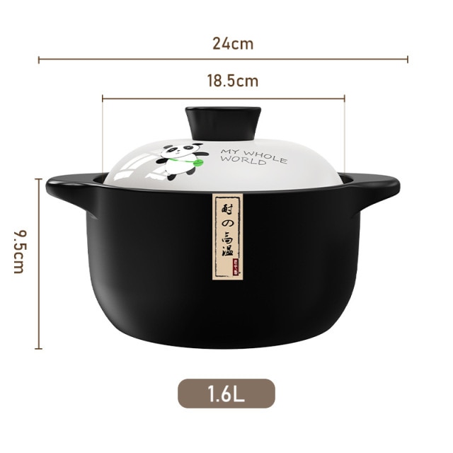 Casserole Stew Pan with Cover Ceramic Cookware 1.6L Soup Cooking Boiler Thick Bottom Pots High Temperature Resistant Cooking Pot: 1.6L for 1-2 people