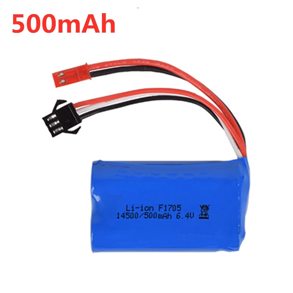 6.4v 500mah 750mah 800mah 1000mah Li-ion Battery for wltoys L959 18628 RC Car Boat Trucks Spare Parts: Red