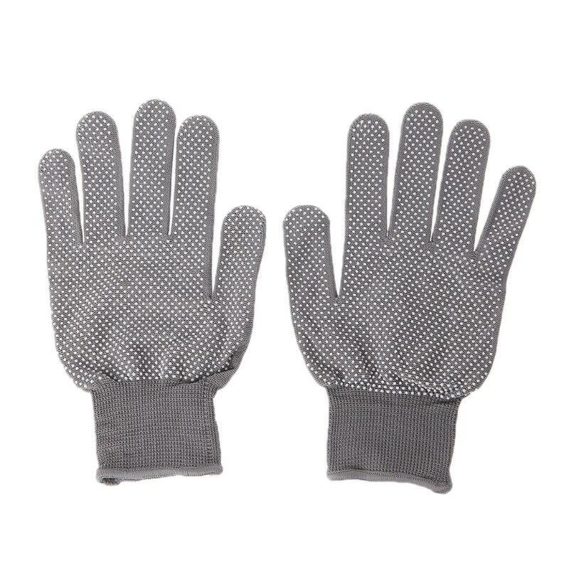 2 stuks hittebestendige beschermende handschoenen voor haarstyling, voor het krullen en stijlen van stijltangen: Grijs