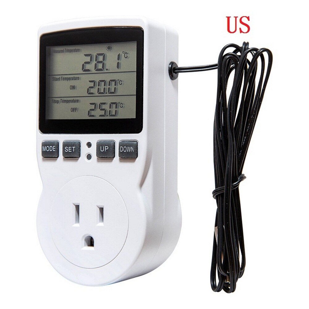 Digital temperaturkontrolstik 110v trådløs termostatstik med timer-switch eu / us / uk / au / fr-stik multifunktionelt stik: Os stik