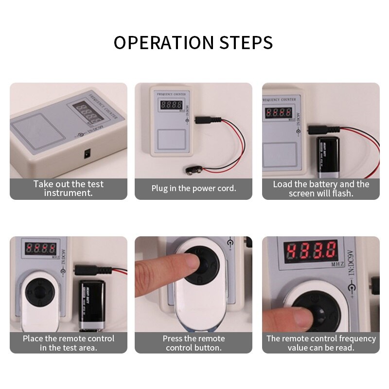 Handheld Remote Control Frequency Meter Wireless Remote Frequency Tester Garage Door Remote Control Frequency Tester 450Mhz