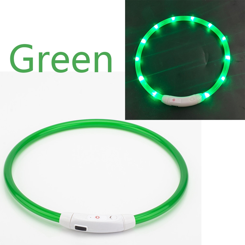 Pet Dog LED Collar USB Rechargeable Luminous Flashing Collar Pet Necklace Outdoor Glowing Walking Night Safety Accessories: G / M