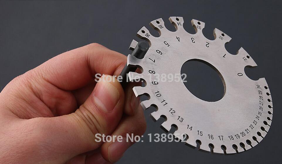 0-36 Round Wire Gauge 2MM Weld Diameter Gauge Welding Inspection Stainless Steel Inch Inspection A.W.G Gauges American Standard