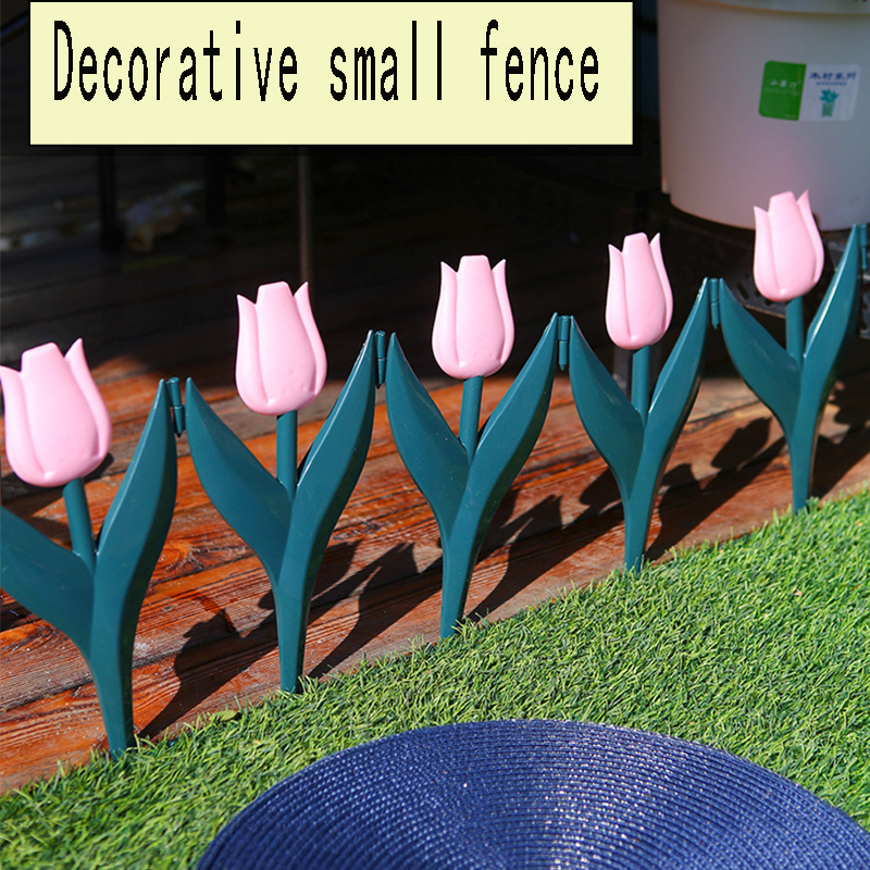 Simulation de fleur de tulipe, clôture en plastique, clôture de jardin, décoration de pelouse, paysage, décorations de cour extérieure