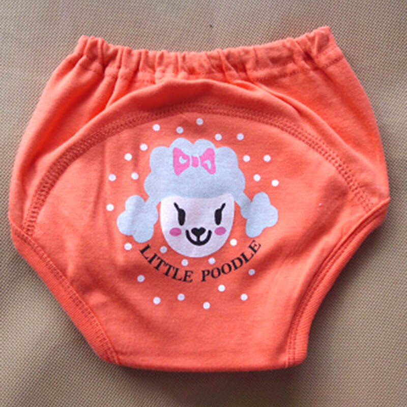 Learning Baby Training Pants Baby Toilet Training Underwear Practice Pants Isolation Urine Breathable Waterproof Cotton Washable: Orange lamb / 90cm