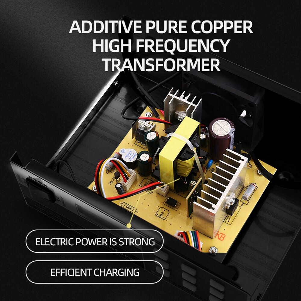 Car Battery Charger Intelligent Pulse Repair 12v 24v Full Automatic Intelligent 100AH Lead Acid Battery Car Battery With Adapter