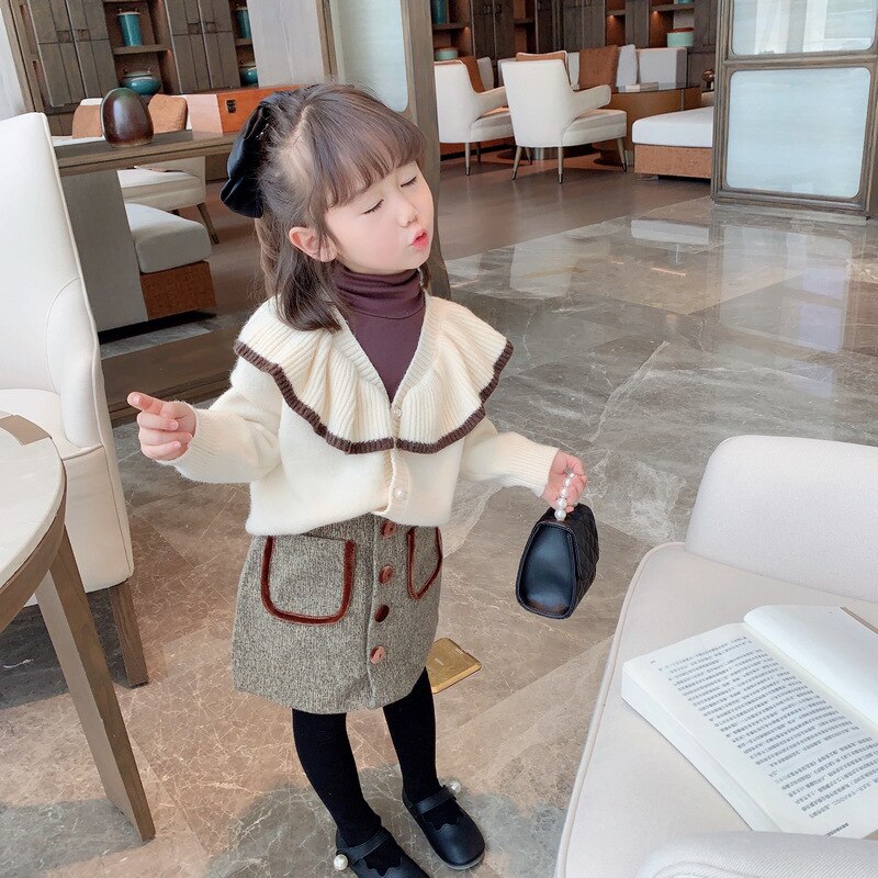 Gooporson Herbst Röcke für Mädchen Koreanische Wolle Tuch Kostüm Niedliche Kleine Mädchen Kostüm Neue Winter Warme Kleidung