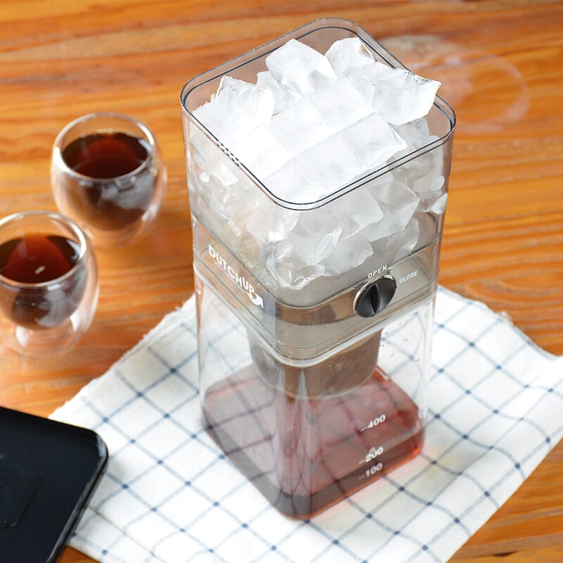 Household Detachable 500ML Plastic+Glass Cold Brew Coffee Bottle Drip Ice Café Maker