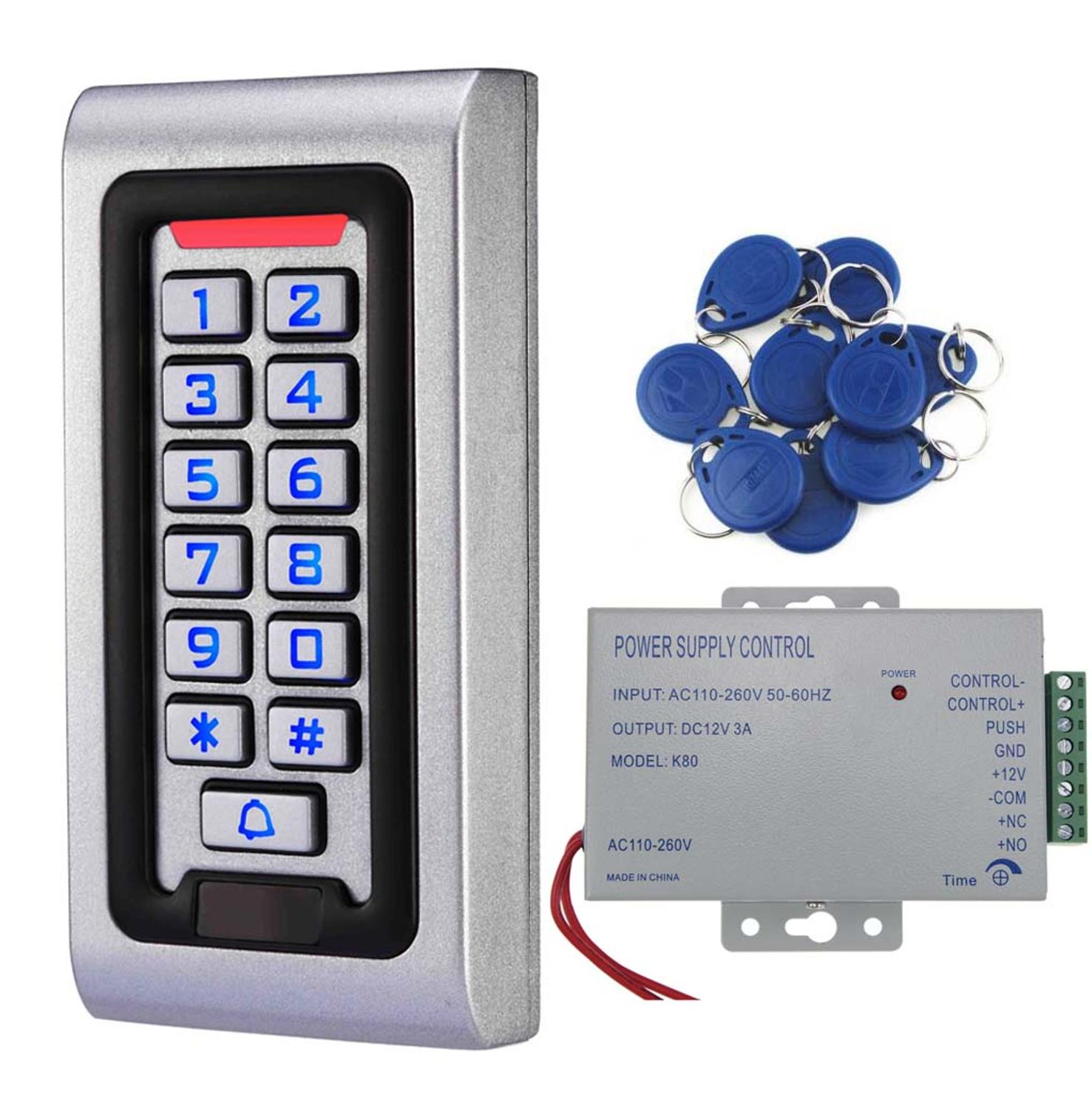 Waterproof RFID Keypad Door Access Control Stand-Alone of 2000 Users Wiegand 26-bit Support Proximity RFID Card