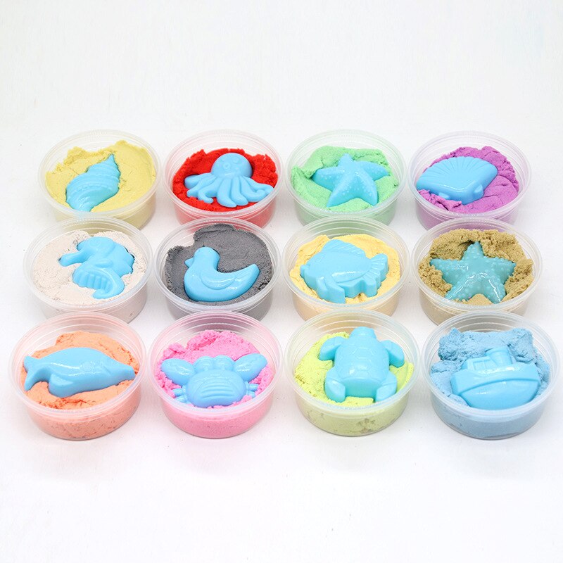 12 Color Children DIY Cotton Sand Upgrade Barrel Packaging Educational Toy Sand Magic Space Sand Plasticine Colorful mud toy