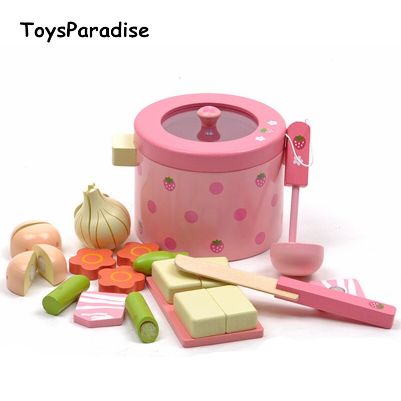 Baby Speelgoed Super Leuke Simulatie Groente Pot Houten Speelgoed Play Food Prentend Play Food Set
