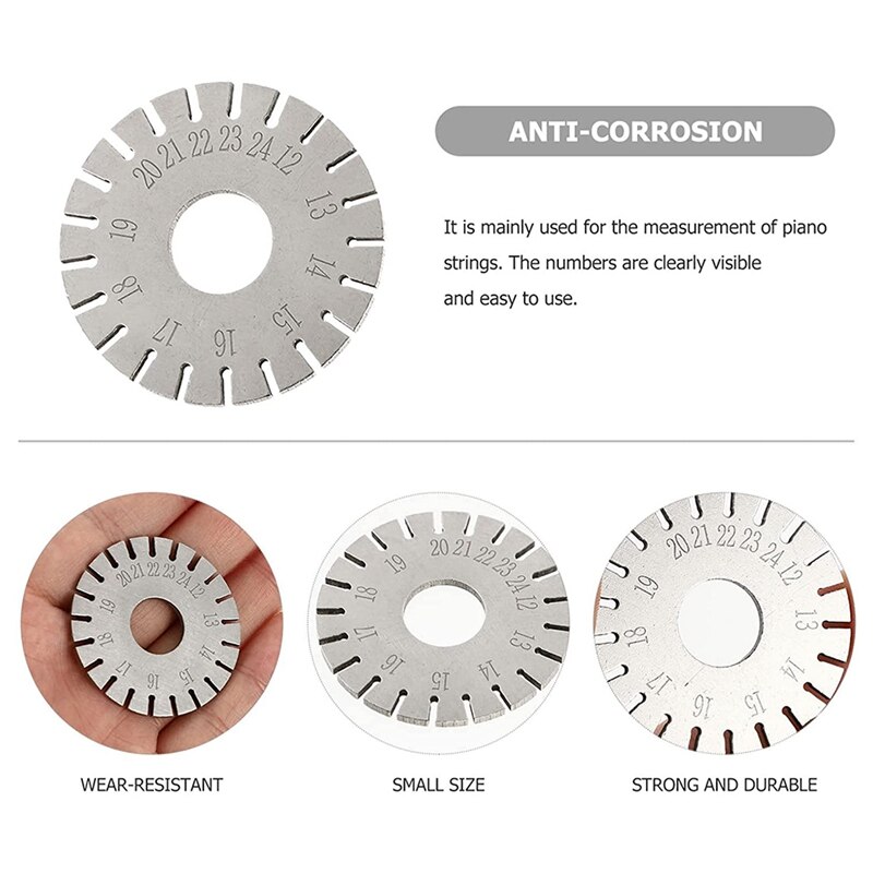 Piano String Measurer Stainless Steel Piano Tuner Piano String Tuning Accessory Fits Most Pianos