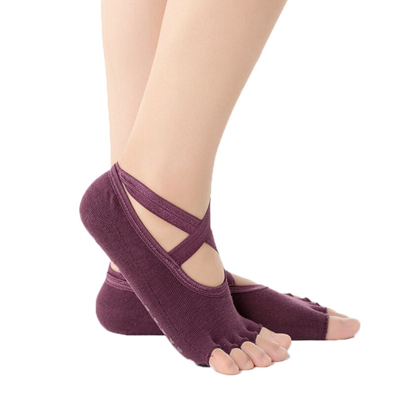 2 stück rutschfeste, atmungsaktive yoga-socken für ballett und pilates, geeignet für damen und herren
