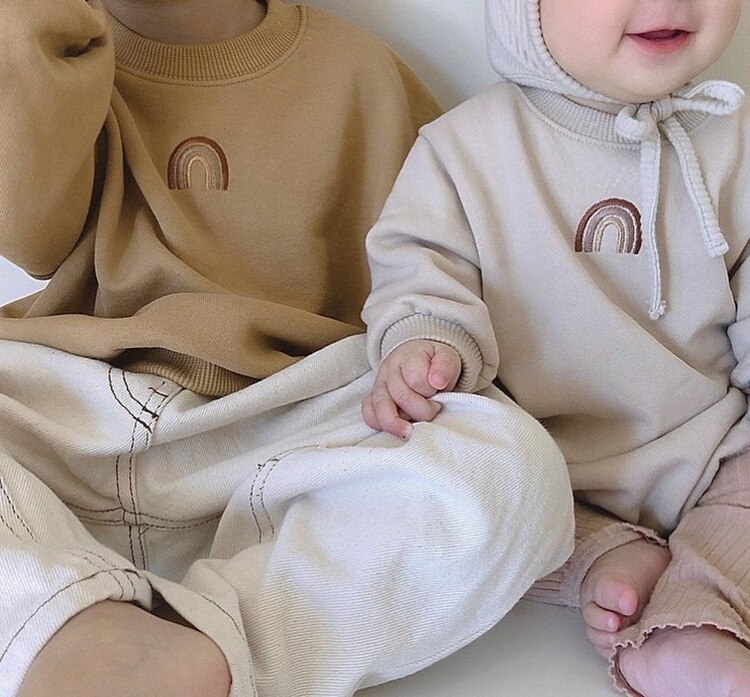 freundlicher Winter kleidung beliebte oben Koreanische regenbogen stickerei aufbringen verlieren Vlies zur Seite fahren für jungen und mädchen