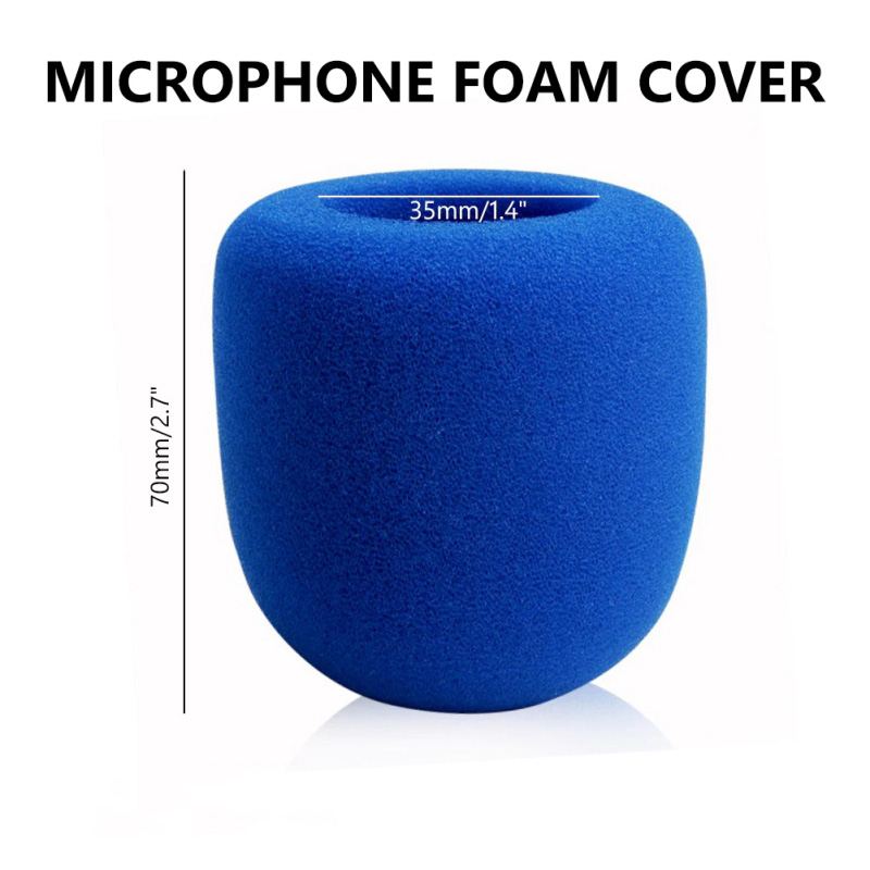 Funda para micrófono de mano inalámbrico, colorida, resistente al viento, antisaliva y lavable, cubierta de espuma de esponja para la mayoría de los micrófonos de 3,5x7CM