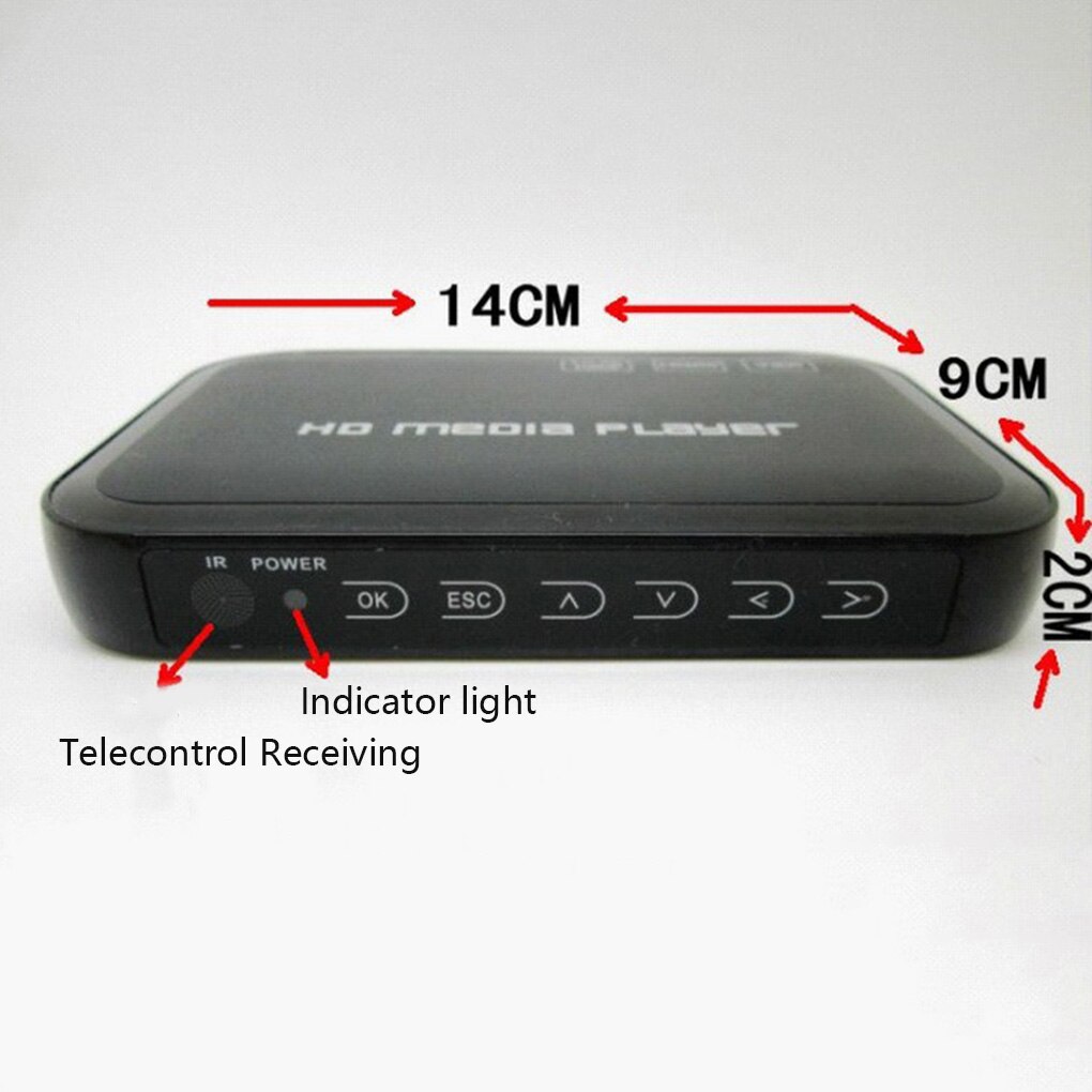 Mini lecteur multimédia Full HD 1080P, H.264, USB/SD/MMC, vidéo/Audio, prend en charge VGA/AV/HDMI, avec télécommande
