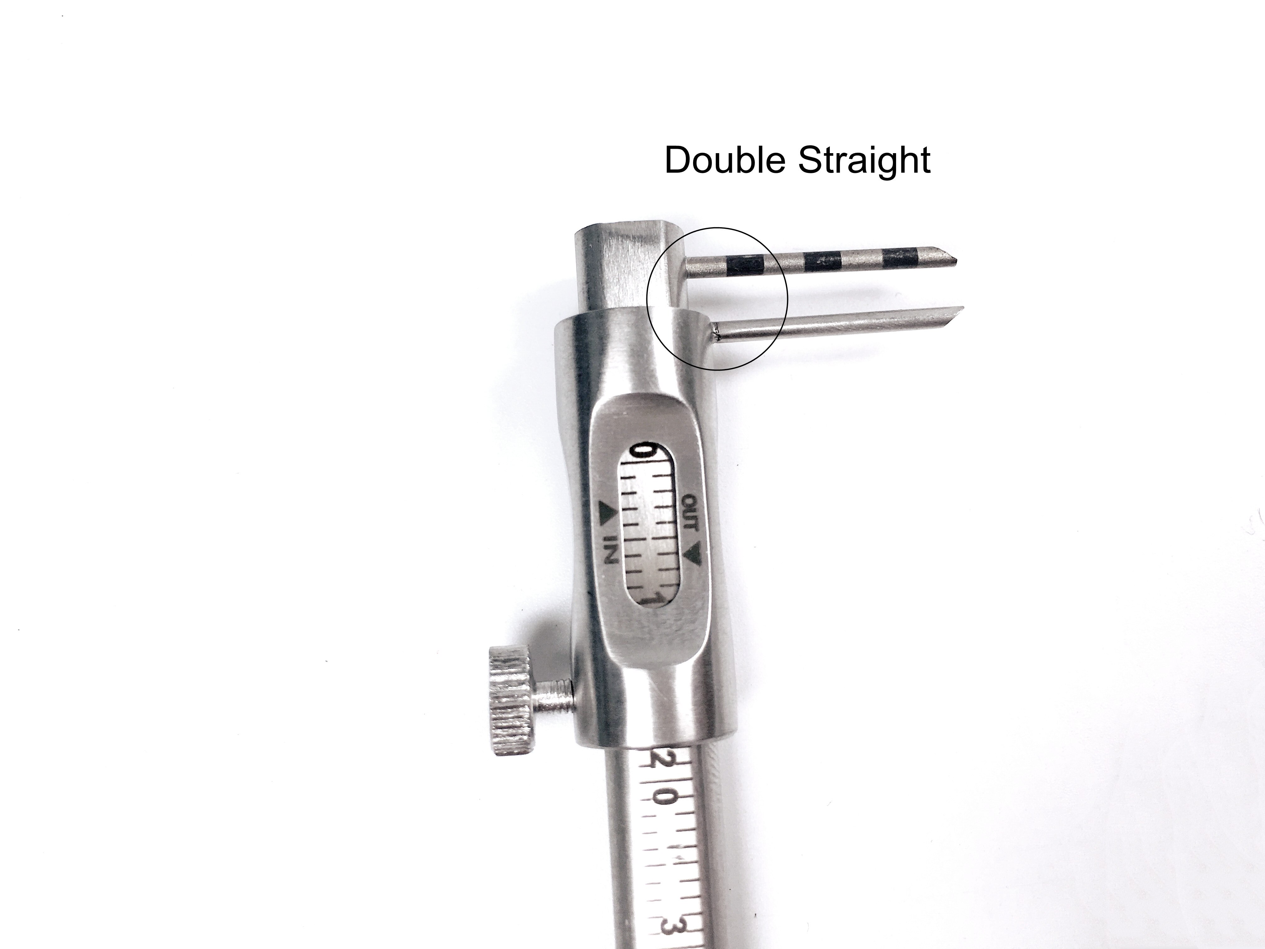 Dental Stainless Steel Sliding Caliper Implant Gauge Measuring Pen 2Type 0-80mm