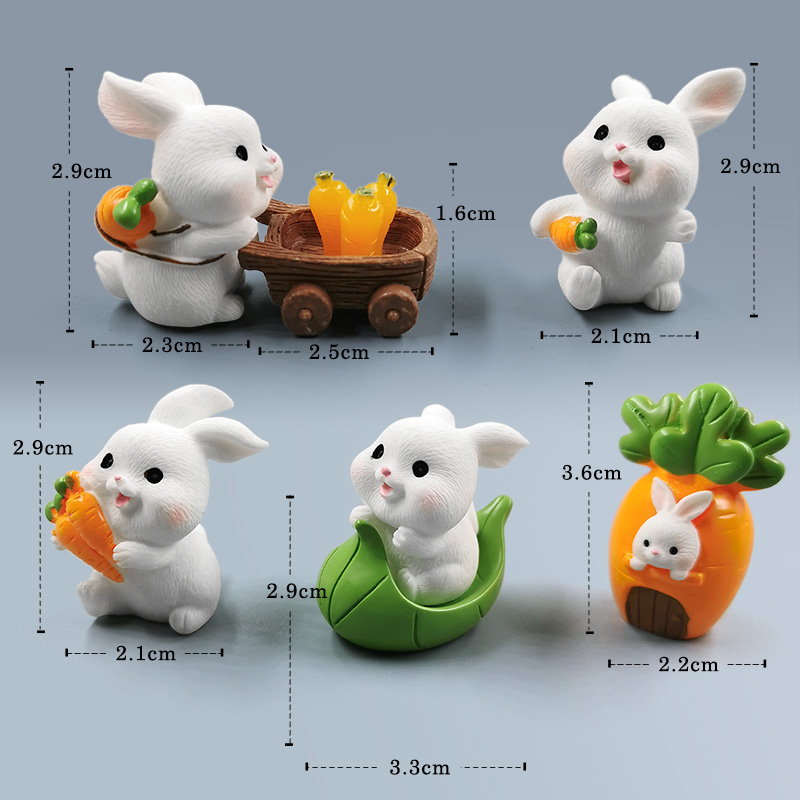 Easter Cute Rabbit Figurine Diy Landscape Home Kawaii Room Decor Miniature Fairy Garden Decoration Accessories Modern