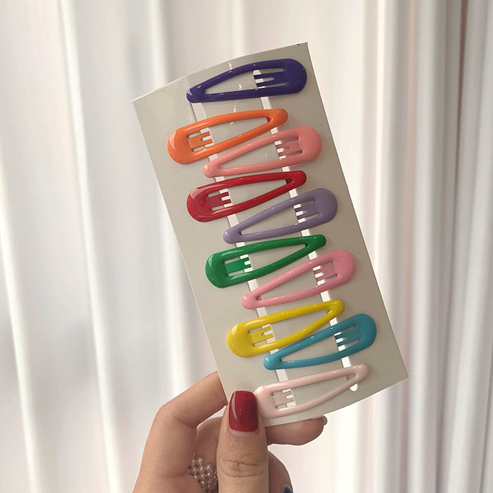 10 piezas de cabello de bebé Clips para el cabello peinado accesorios niñas Snap Clip brillo pines BB horquilla Color broches para niños los niños