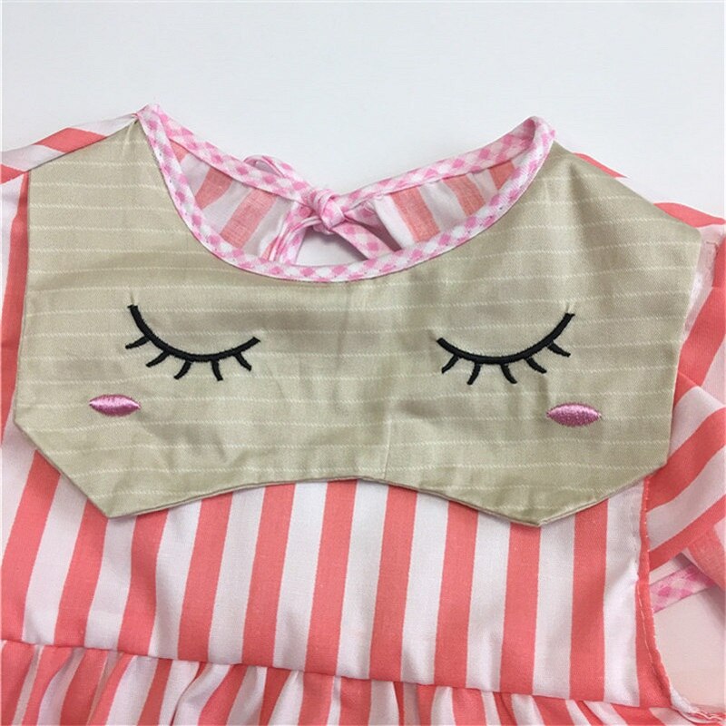 Baby-lätzchen Baby Mädchen Fütterung Kleidung Kindergarten Essen Kleidung Striped Mädchen Prinzessin Kleid