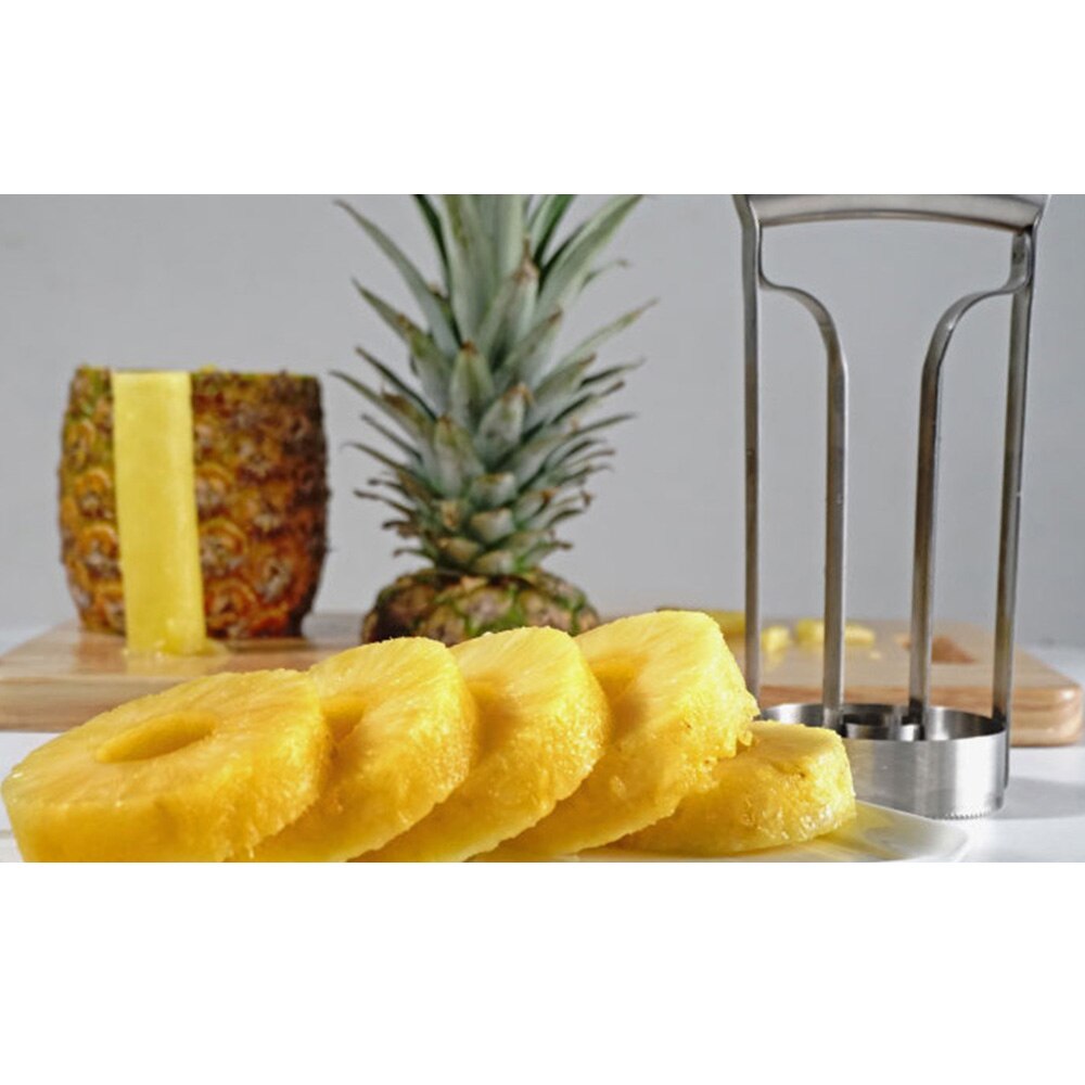 1PCS Rvs Pineapple Slicer Cutter en Corer Ananas Dunschiller Mes Machine Groente Fruit Snoeier Gereedschap Core Puller Schil