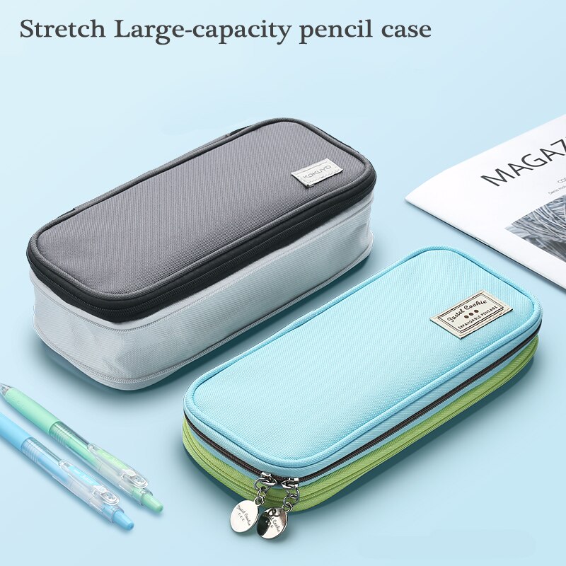 KOKUYO Macaron Pencil Case Stretch Zipper Large Capacity Pencilcase Cute Pencil Box Kawaii Kid School Pen Case Estuche Escolar