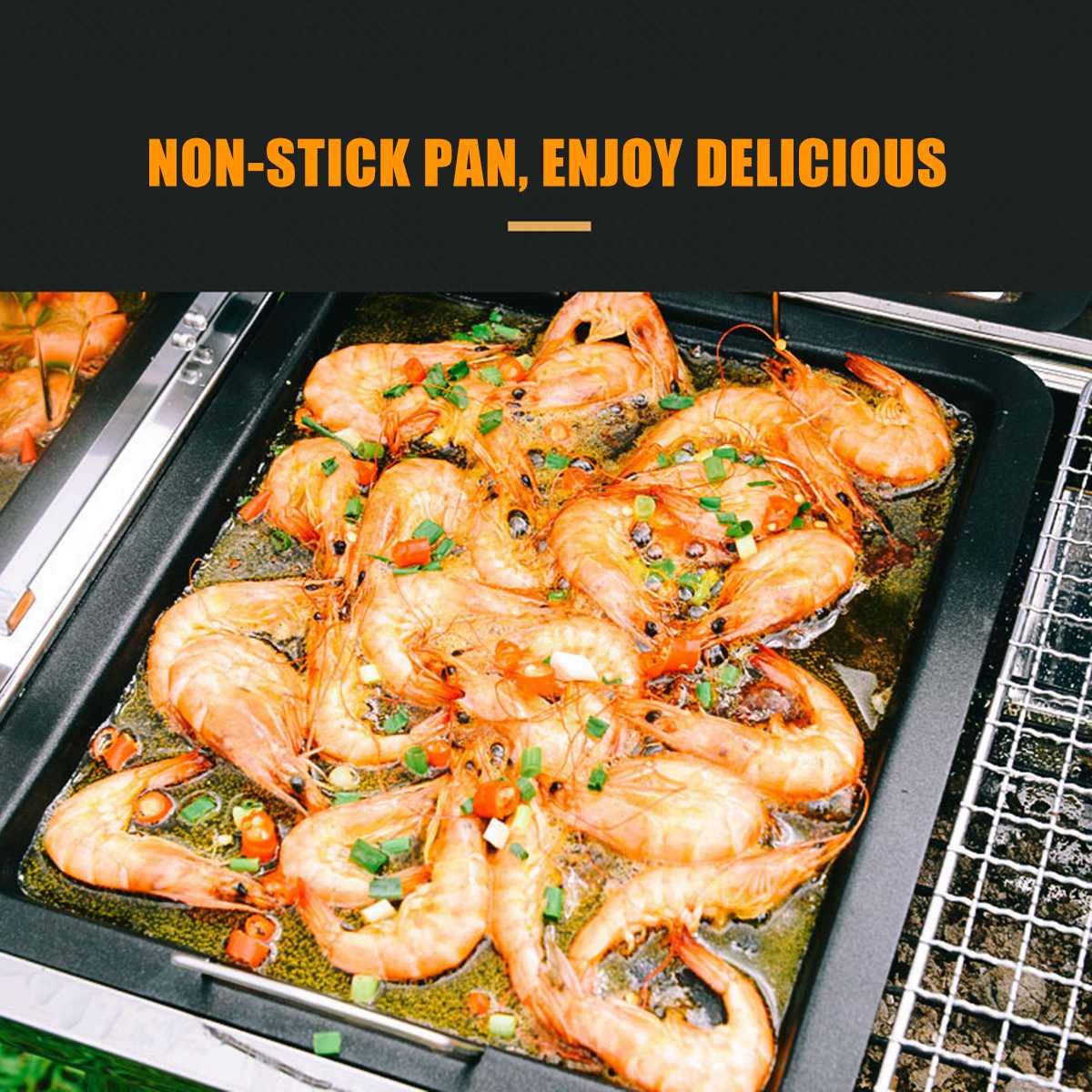 Non-stick Grill For Pan Outdoor Bbq Shopping Rootless Barbecue Plate Accessory Churrasqueira