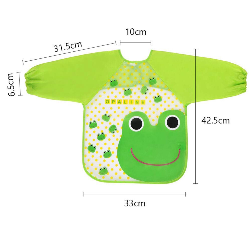 4 unids/lote bebé EVA impermeable almuerzo Baberos para comer bebé de dibujos animados de alimentación de niños delantal de bebé con manga larga