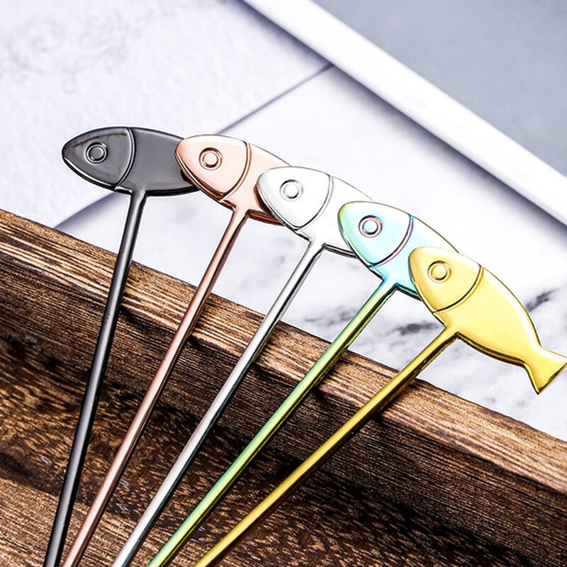 1 PC Stainless Steel Spoon Cartoon Coffee Spoon Cute Cat Dessert Spoon Cartoon Fish Cake Spoon