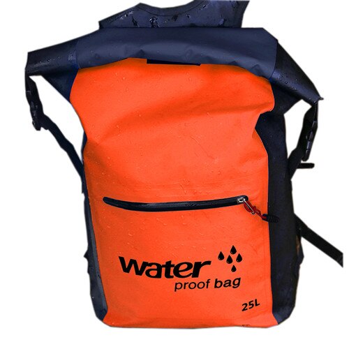 25l udendørs vandtæt taske tør taske rygsæk spand tør sæk opbevaringstaske rafting sport kajak kano rejse wateroof taske: Orange