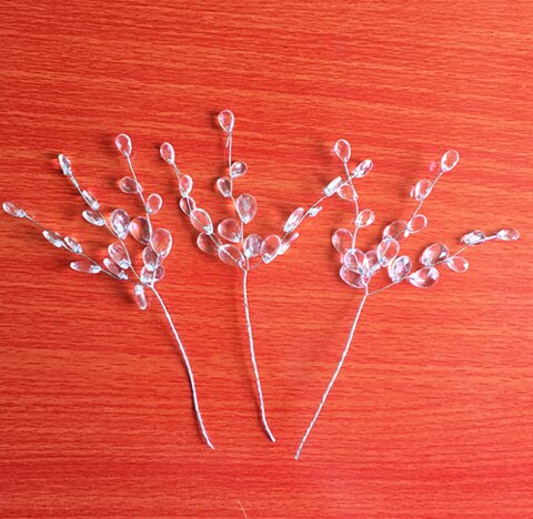 50 stk vanddråbe kunstige akryl blomsterpluk krystal diamante blomstergrene til fest bryllupsdekoration
