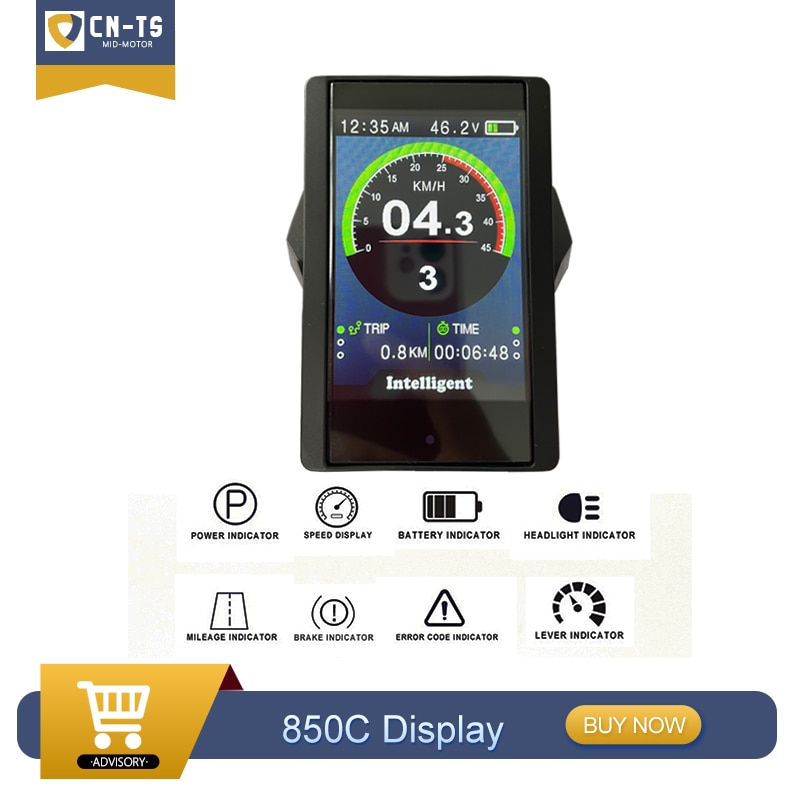 Tongsheng TSDZ2 6PIN Electric Bike 850C LCD Colour Screen Display For 250W 350W 500W Tongsheng Mid Drive Motor Conversion kit