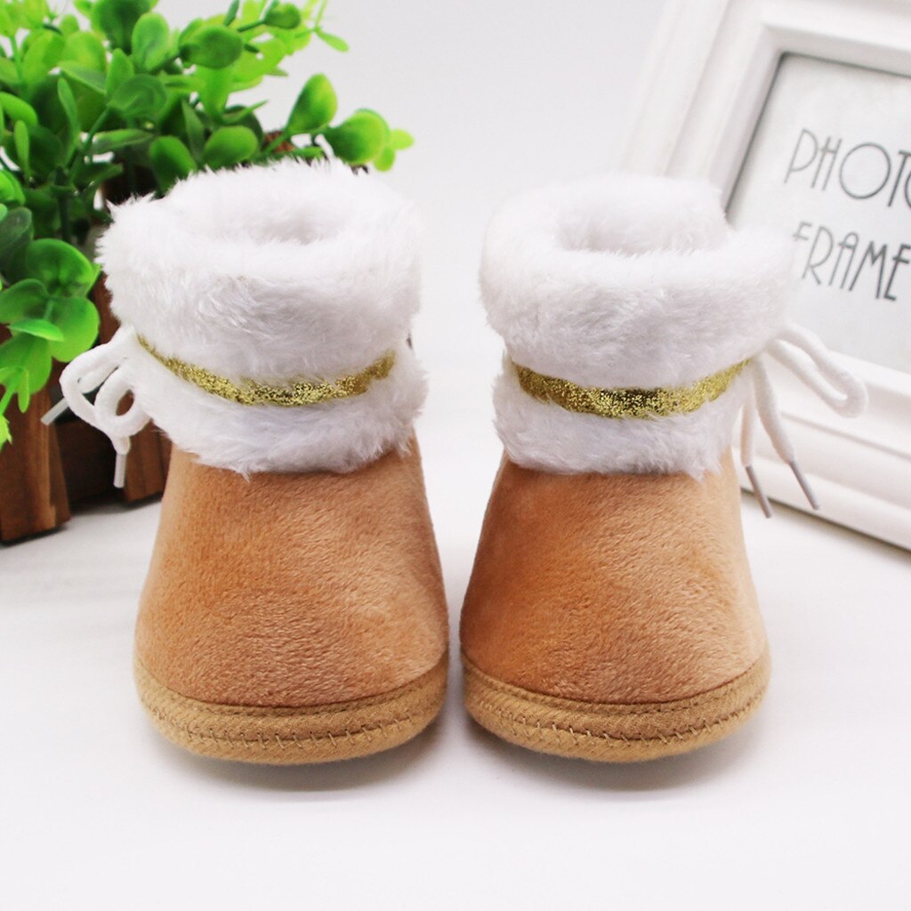 #30 Baby Baby Meisjes Cashmere Pluche Winter Laarzen Bandage Warme Schoenen Kerst Kinderen Schoenen Bota Infantil Menina