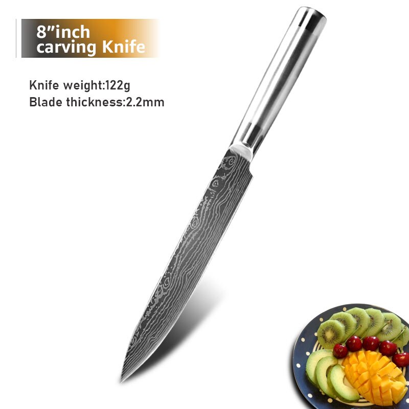 Kokkeknive køkkenknive japanske 7 cr 17 440c højkulstof rustfrit stål frugtværktøj santoku kokk skære brødkniv: Udskæring kniv