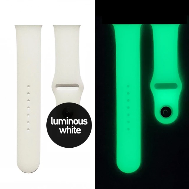 Bracelet lumineux en Silicone pour Apple Watch, Ultra 2, 49mm, 45/41mm, Sport, pour Iwatch 8 7 6 5 4 Se 44mm 42mm 40mm 38mm: L / Kaki