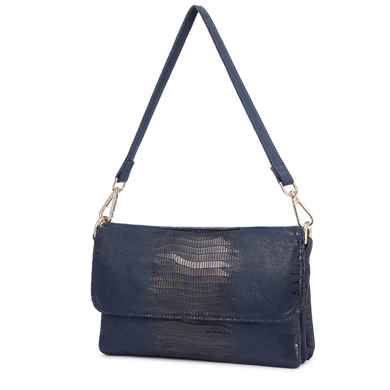 Bolso de hombro para mujer REALER, bolsos de lujo para mujer, bolsos cruzados de para mujer, bolsos de mano de noche con estampado animal: Azul