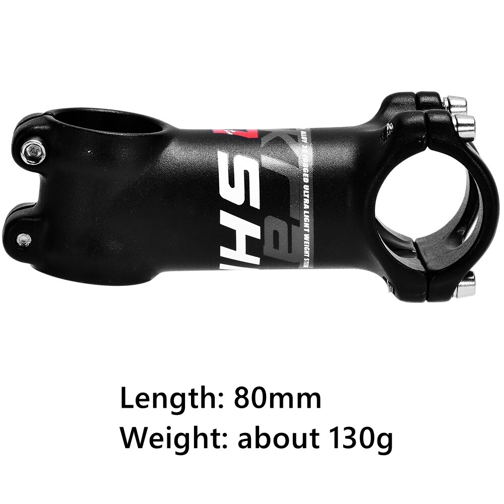 Stelo Manubrio Bici WAKE 31.8mm – 80mm, 10 Gradi, MTB E Strada In Alluminio Nero