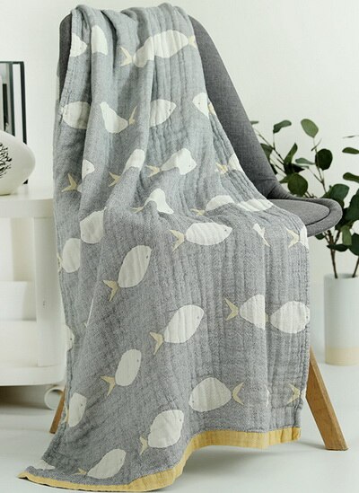 Soft 5-layers 100% Cotton Muslin Large Bath Towel Strong Water Absorption Towel - Luxurious Beach Towel Travel Use: Pattern C